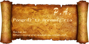 Pongrátz Annamária névjegykártya